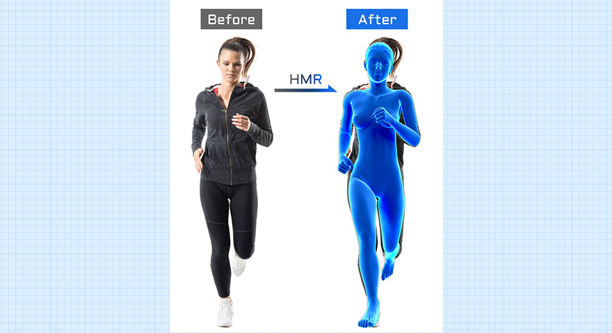 敵対的学習を用いて、Human Mesh Recovery(HMR)から体型・体重を検出