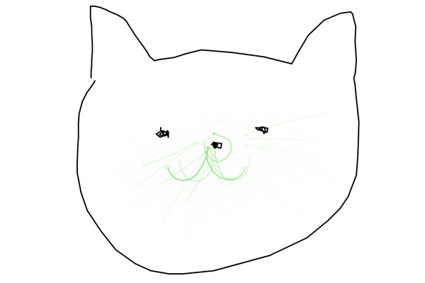 Scrayping Penで猫を描こうとしてるところ