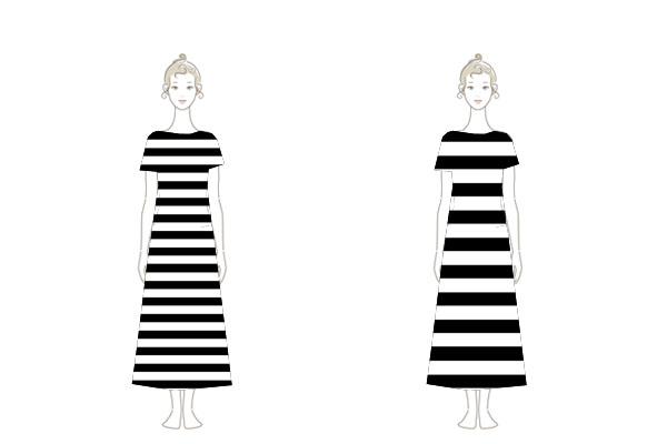 ボーダーが細い方が痩せてみえる