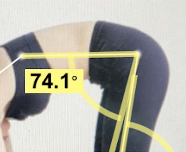 例：背中・腰・膝の角度