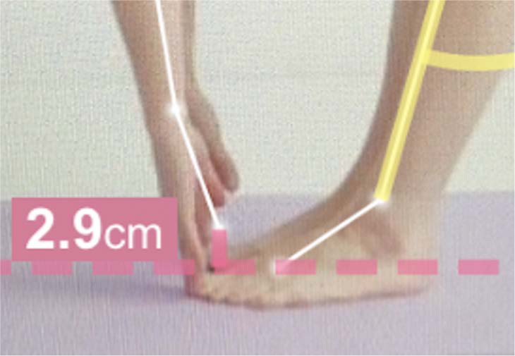 例：指先から足の水平線との距離