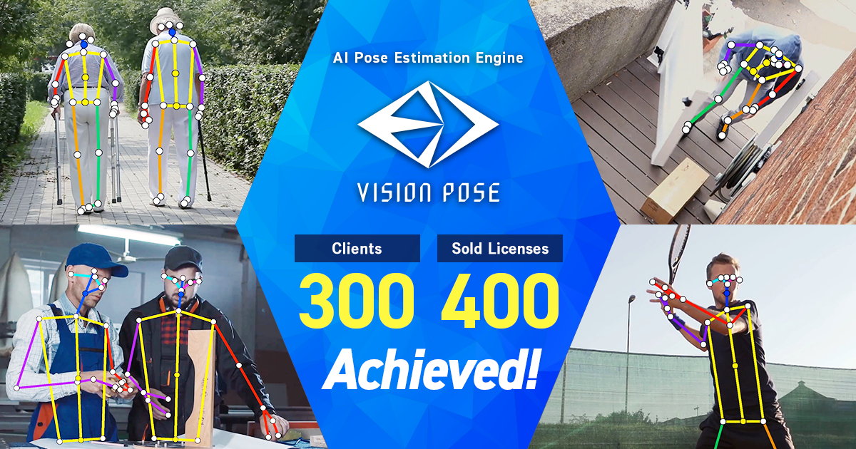 AI Pose Estimation Engine ”Visionpose” Has Reached 400 Sold Licenses to 300 Clients